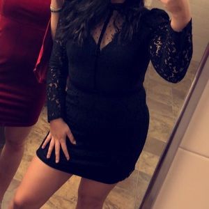 black lace dress